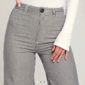 rollas old mate wide leg flare navy/white stripe
